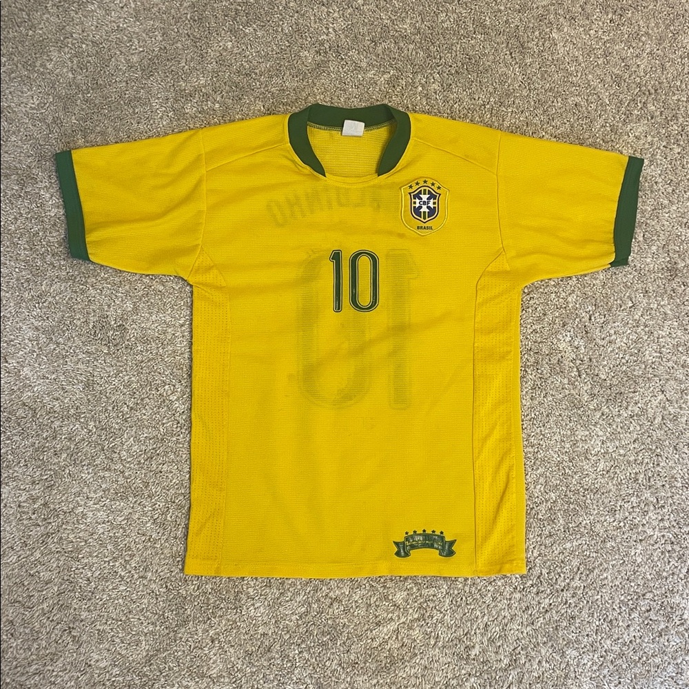Gender neutral Yellow RONALDO Jersey for Kids no accessories or shorts